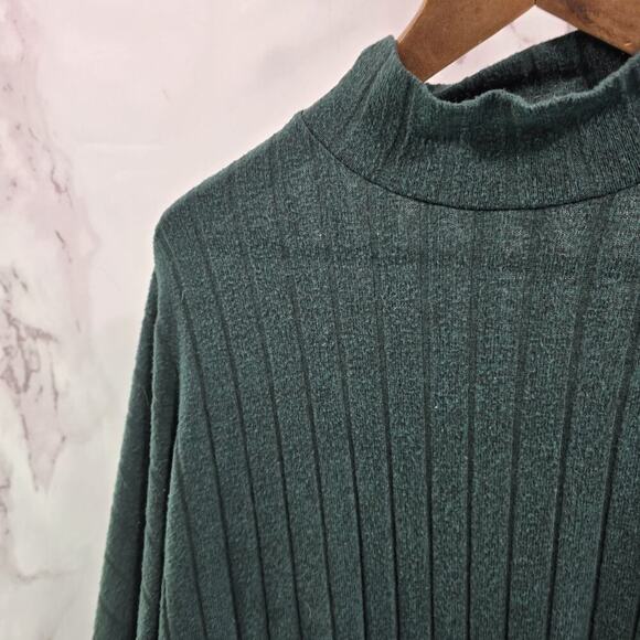 Eri Ali Shirt Womens Small Turtleneck Dark Forest Rib Hacci Plush Fiona - Picture 2 of 11